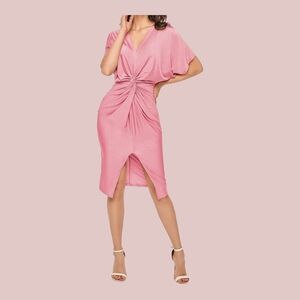 NWT Pink Knot Front Midi Dress
